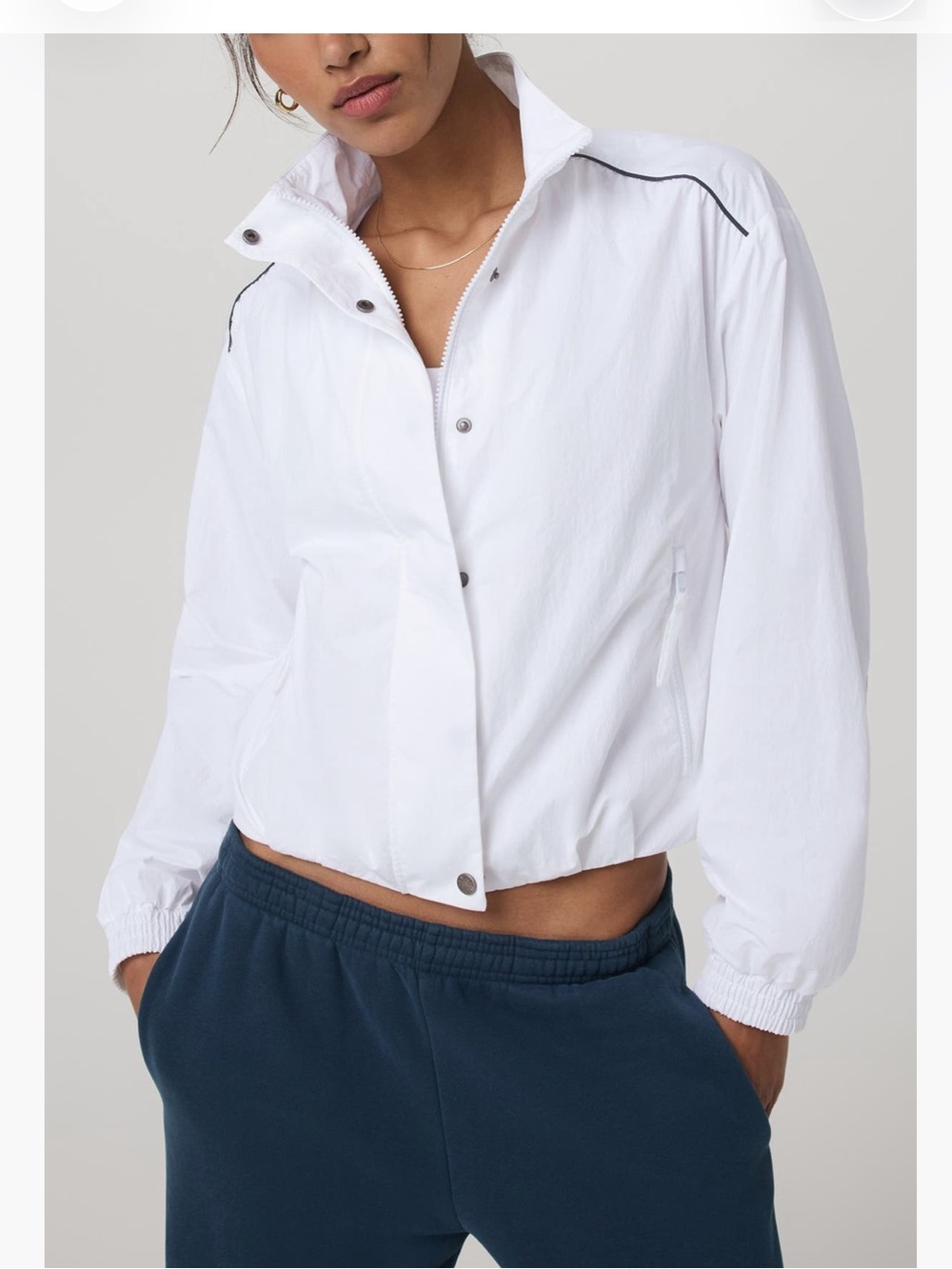 Vuori Eaton Fitness Jacket White Women’s Medium NWT Full Zip Athletic Layer
